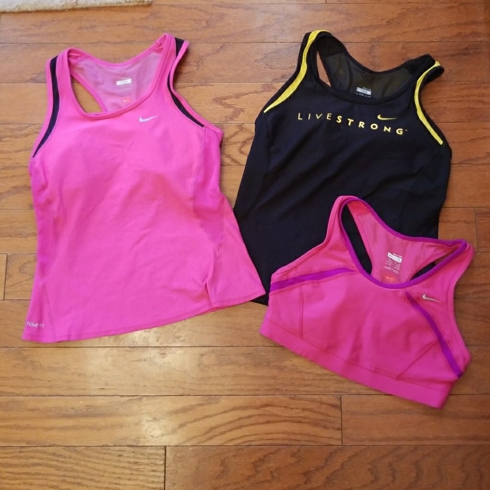 3 Nike small workout tops